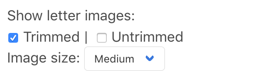 Letter trim options