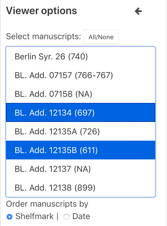 Manuscript select options